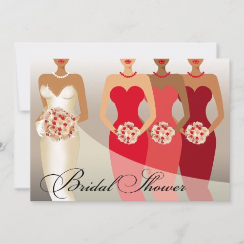 ETHNIC BRIDE Bridal Shower  red II Invitation