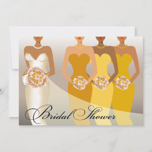 ETHNIC BRIDE Bridal Shower  yellow Invitation