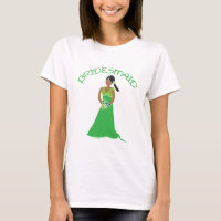 Ethnic Bridesmaid in Green Wedding Party Shirt