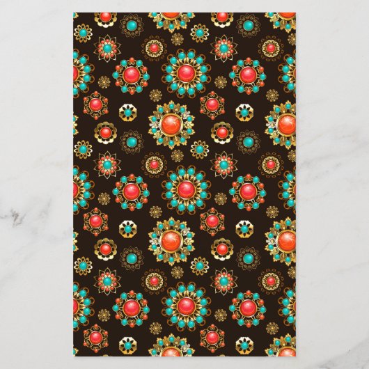 Ethnic Brooches Seamless Pattern (Back)