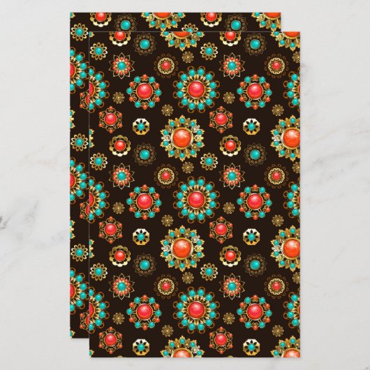 Ethnic Brooches Seamless Pattern (Front/Back)