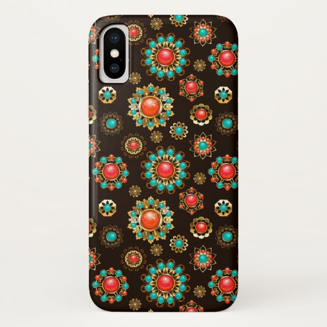Ethnic Brooches Seamless Pattern Case-Mate iPhone Case (Back)