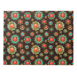 Ethnic Brooches Seamless Pattern Notepad