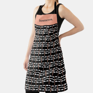 Ethnic brown, black and white African Art Pattern Apron