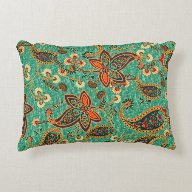 ethnic butta design background Pattern in illustra Accent Pillow (Front)