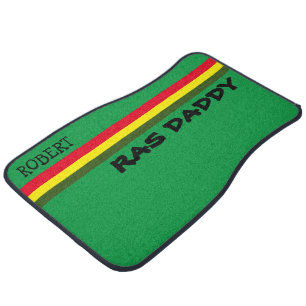 Ethnic Caribbean Vibe RAS DADDY   GREEN Car Floor Mat