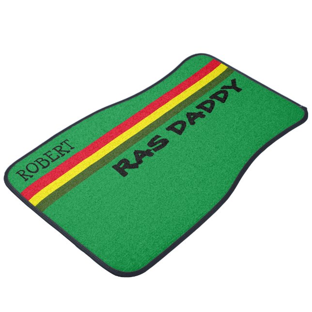 Ethnic Caribbean Vibe RAS DADDY | GREEN Car Floor Mat (Angled)