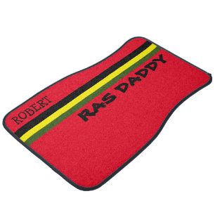 Ethnic Caribbean Vibe RAS DADDY RED Car Floor Mat