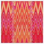 Ethnic Chevron Damask, Coral Orange and Pink Fabric