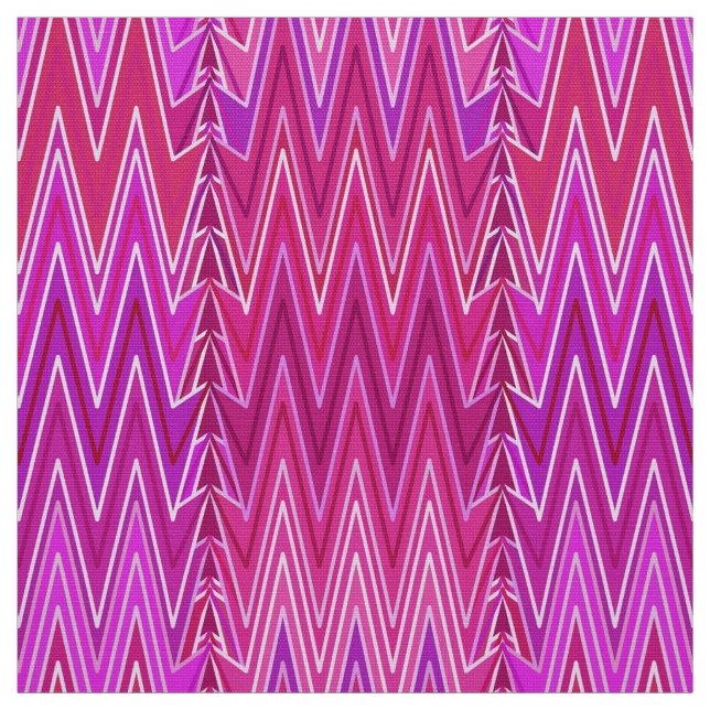 Ethnic Chevron Damask, Purple and Fuchsia Pink Fabric (Swatch)