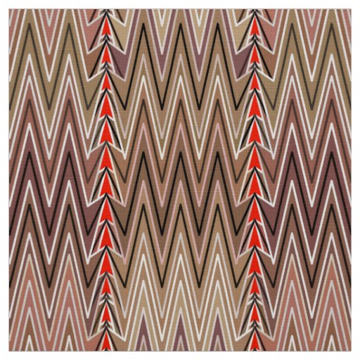 Ethnic Chevron Damask, Taupe Tan and Beige Fabric