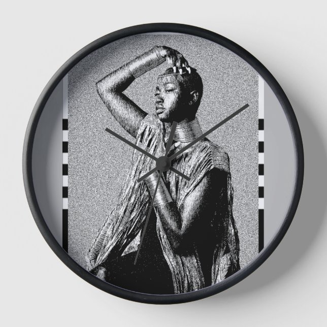 Ethnic Clock – Afrocentric Ink & Pen Illustration (Front)