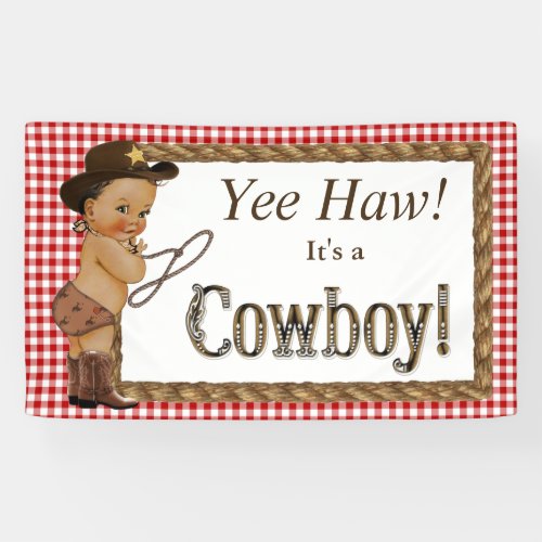 Ethnic Cowboy Baby Shower Banner