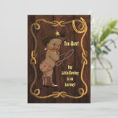 Ethnic Cowboy Rustic Baby Shower Invitation (Standing Front)