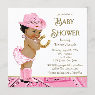 Ethnic Cowgirl Baby Shower Invitation