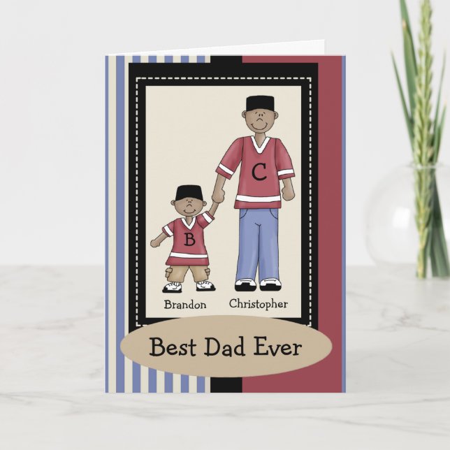 Ethnic Dad Son Father's Day Card (Front)