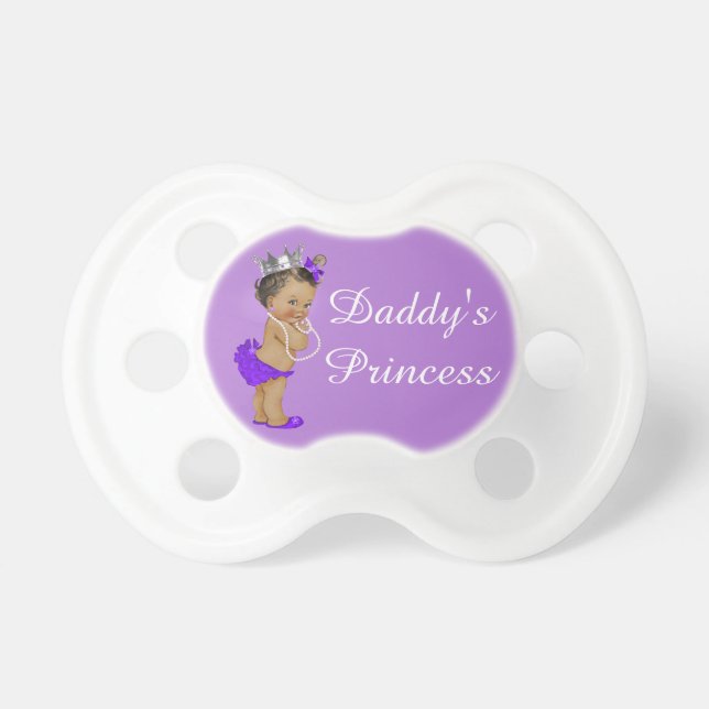 Ethnic Daddy's Princess Purple Pacifier (Front)