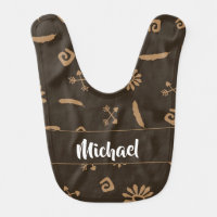 Ethnic design custom name baby bib