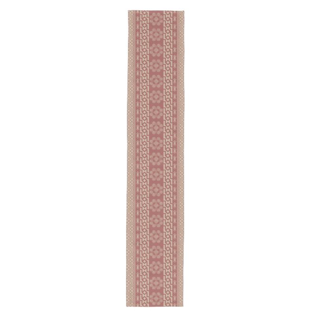 Ethnic Design In Monochrome Chili Oil Medium Table Runner (Front)