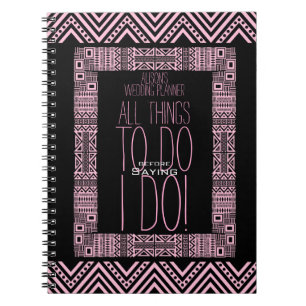 Ethnic Design Personalized Wedding Planner 3 Notebook