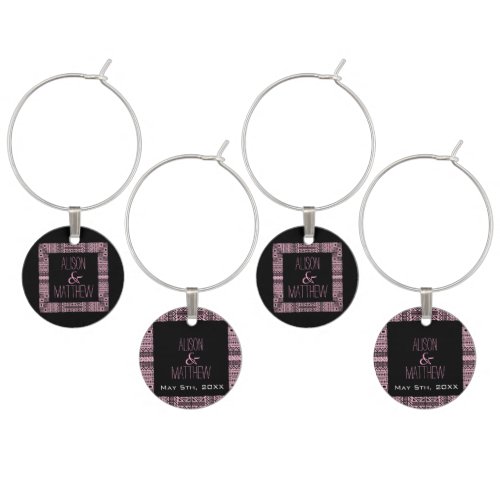 Ethnic Design Personalized Wedding Wine Charm 3