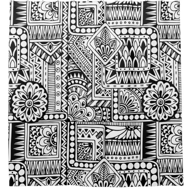 Ethnic Doodle Shower Curtain (Front)