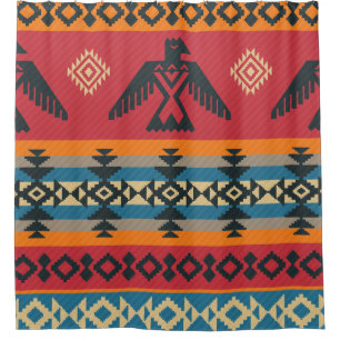 Ethnic Eagles Tribal Vintage Pattern Shower Curtain