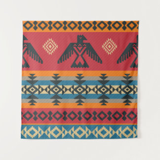 Ethnic Eagles Tribal Vintage Pattern Tapestry