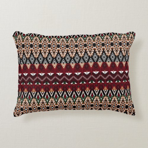 Ethnic Elegance Seamless Border Patterns Accent Pillow