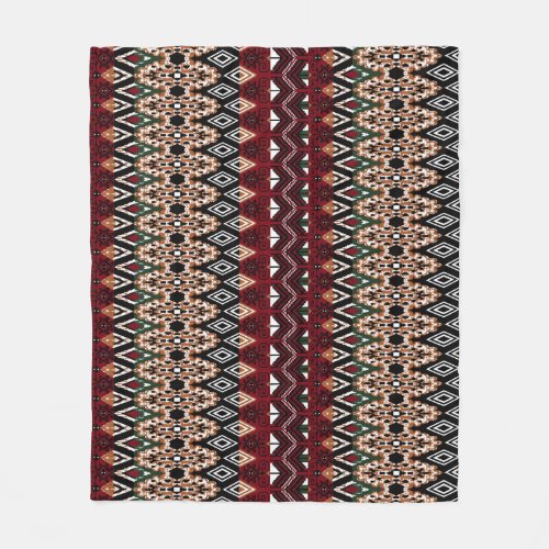 Ethnic Elegance Seamless Border Patterns Fleece Blanket