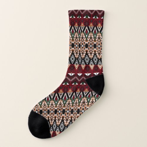 Ethnic Elegance Seamless Border Patterns Socks
