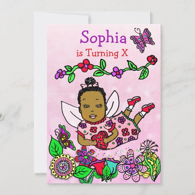 Ethnic  Fairy Birthday Invitation (Front)
