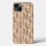 Ethnic Feather Outline Pattern iPhone 13 Case