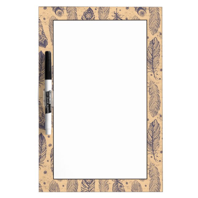 Ethnic Feather Outline Pattern Dry-Erase Board (Front)