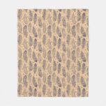 Ethnic Feather Outline Pattern Fleece Blanket