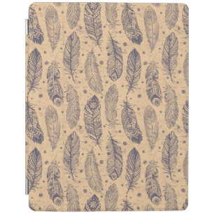Ethnic Feather Outline Pattern iPad Smart Cover
