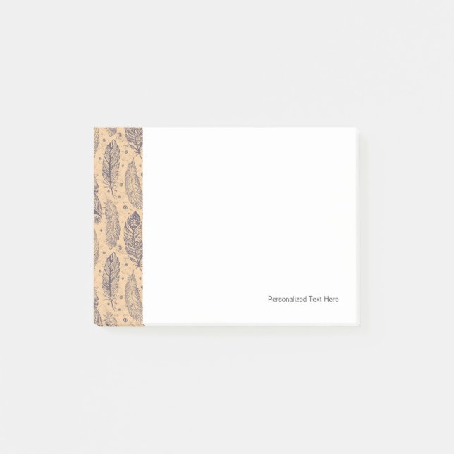 Ethnic Feather Outline Pattern Post-it Notes (Front)