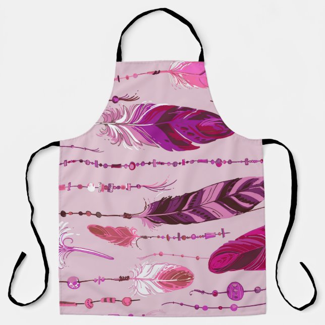 Ethnic Feathers: Bright Colored Pattern. Apron (Front)