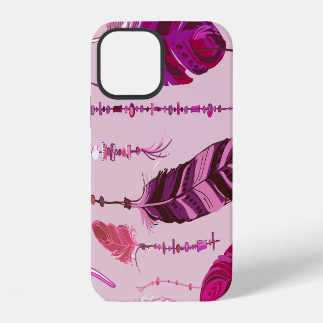 Ethnic Feathers: Bright Colored Pattern. Iphone Case (Back)
