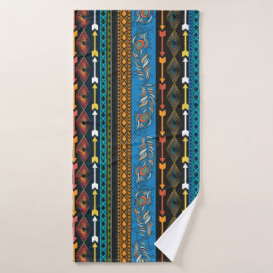 Ethnic Feathers: Embroidery Boho Chic Bath Towel