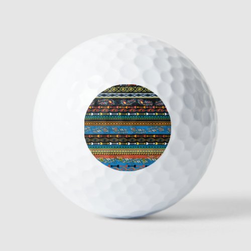 Ethnic Feathers Embroidery Boho Chic Golf Balls