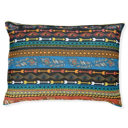 Ethnic Feathers Embroidery Boho Chic Pet Bed
