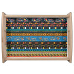 Ethnic Feathers: Embroidery Boho Chic Serving Tray