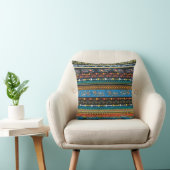 Ethnic Feathers: Embroidery Boho Chic Throw Pillow (Chair)