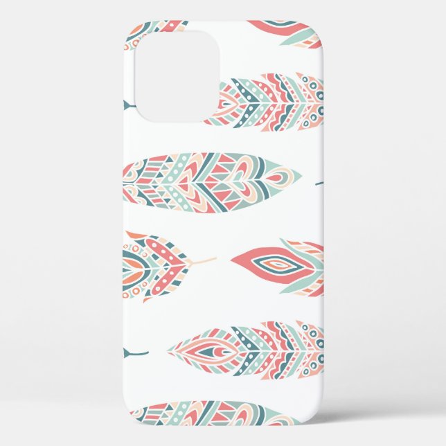Ethnic Feathers Hand Drawn Illustration Case-Mate iPhone Case (Back)