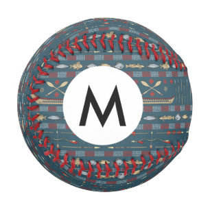 Ethnic Fishing Pattern Baseball