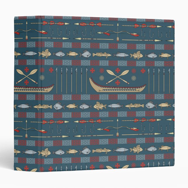 Ethnic Fishing Pattern Binder (Front/Spine)
