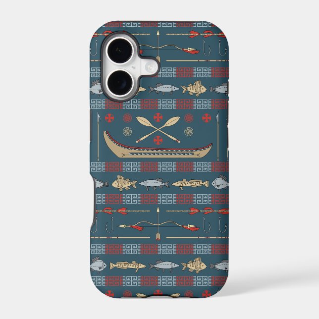 Ethnic Fishing Pattern Iphone Case (Back)