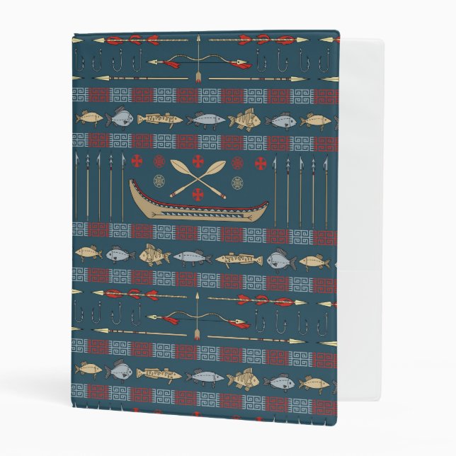 Ethnic Fishing Pattern Mini Binder (Front/Inside)