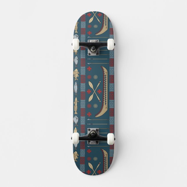 Ethnic Fishing Pattern Skateboard Deck (Front)